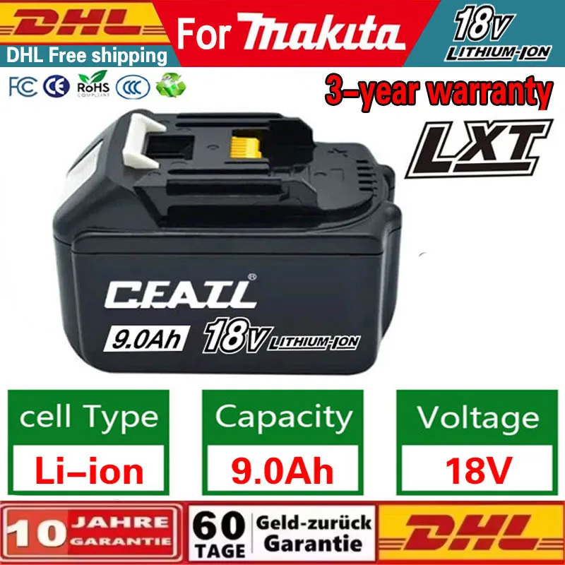 

18V 9AH For Makita 18V Battery Power Tools Li-ion Replacement LXT BL1850 BL1840 for 18 V Screwdriver with bms