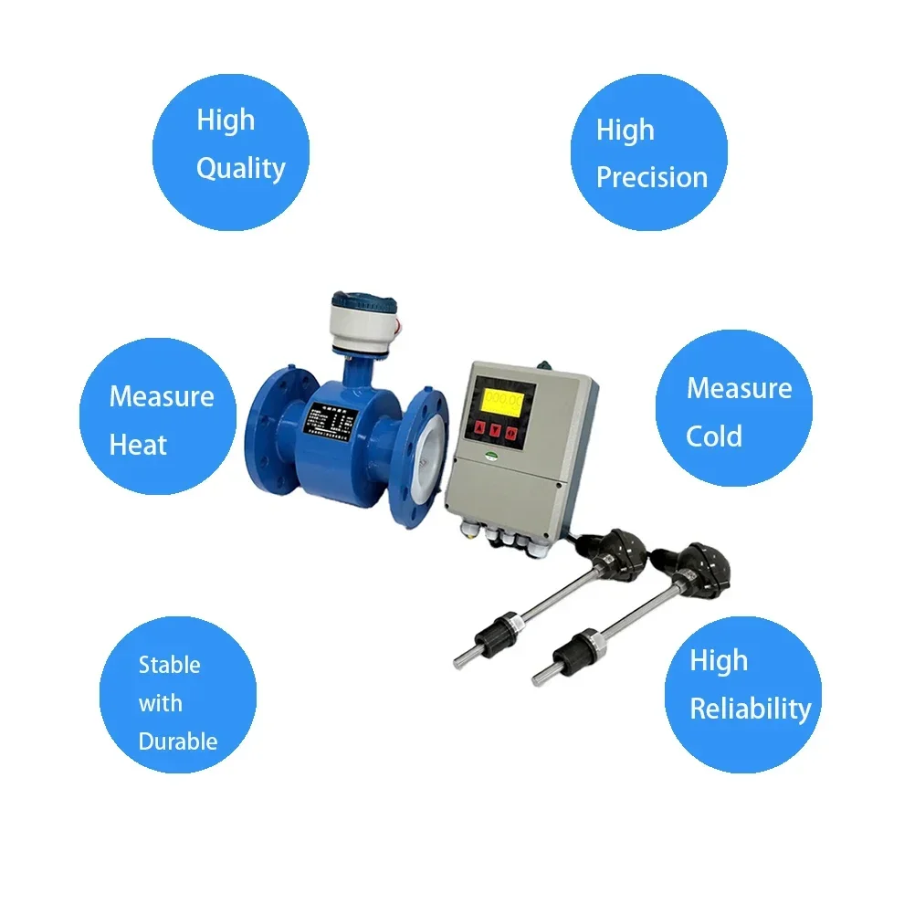 DN200 Energy Meter Heat Cooling 316ss Food Grade Mechanical Mbus Back Split Type Flow Merers Electromagnetic