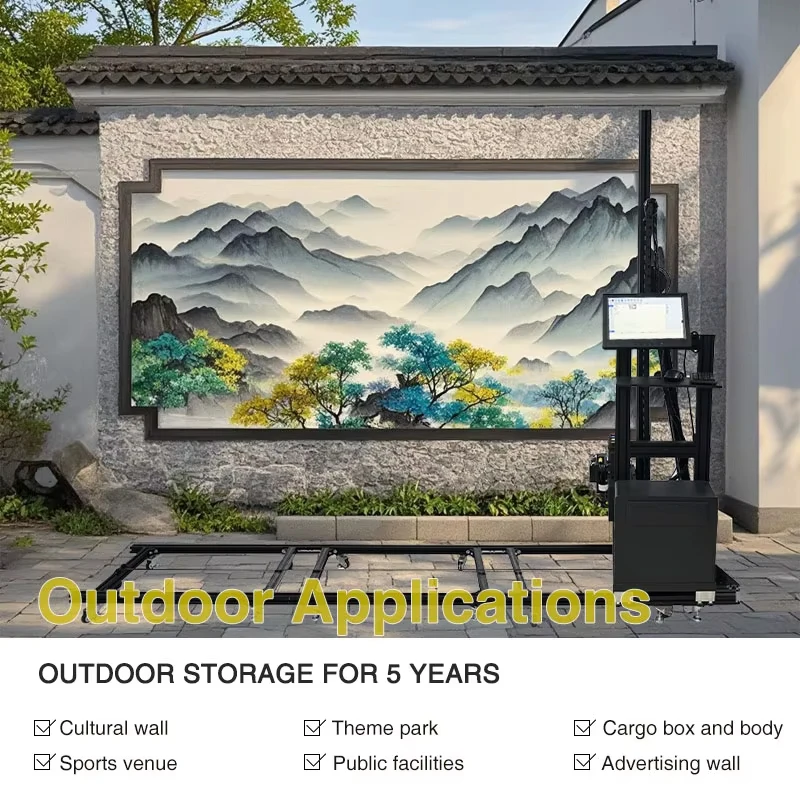 الإيمان التلقائي العمودي ثلاثية الأبعاد آلة طلاء الجدران 3m * 6m خياطة الطباعة طابعة نافثة للحبر مع Dx7 Dx10