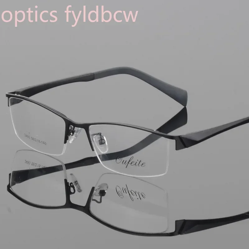 58-16-140 نظارات معدنية للرجال بنصف حافة نظارات طبية بصرية مخصصة بإطار كبير نصف إطار لقصر النظر مد البصر الاستجماتيزم