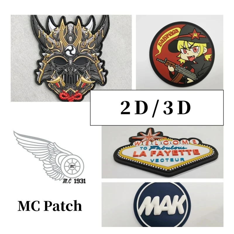 Custom PVC Patches Wholesale 50PCS 3D Silicone Luminous Tactical Badges Personalised Solid Rubber Patch With Hook&Loop Backing