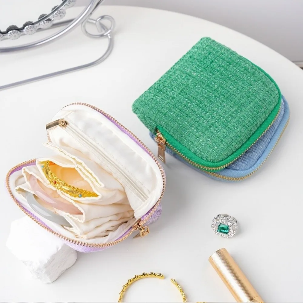 

Multi-layer Travel Jewelry Case Anti-friction with Compartments Jewelry Organizer Small Portable Jewelry Storage Pouch