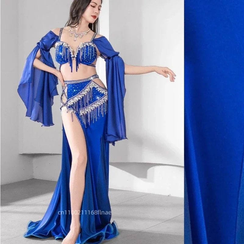 جديد أداء الرقص الشرقي الملابس اللؤلؤ شرابة النساء الرقص الشرقي الفردي فريق المنافسة مرحلة أزياء مسرحية