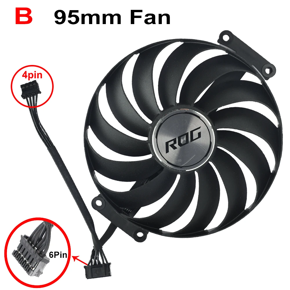 Imagem -05 - Substituição da Ventoinha Mais Cooler para Asus Rog Strix Rtx 3070 3080 3090 3060ti 3070ti 3080ti Cf1010u12s T1292su Dc12v 95 mm