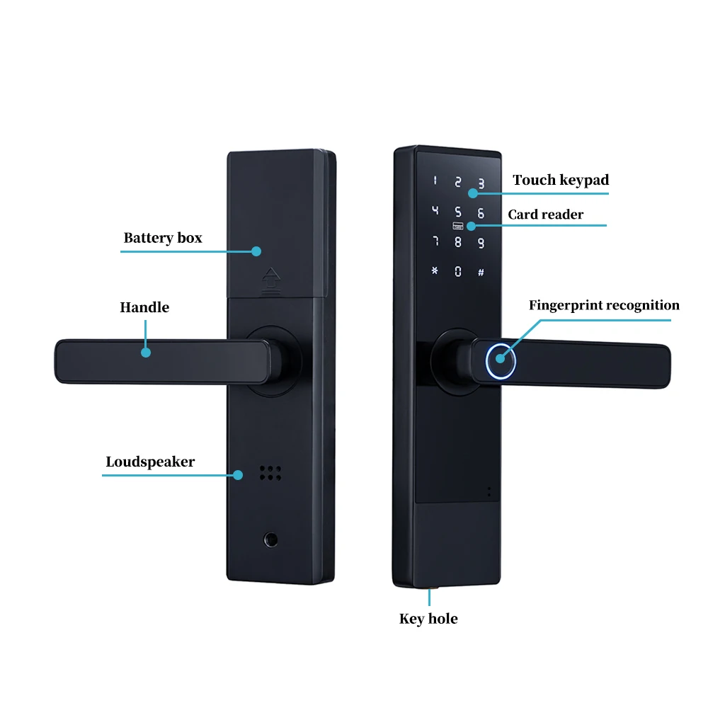 Hot Sale Electronic Biometric Smart Digital Home    Fingerprint Handle Code Password Door Lock