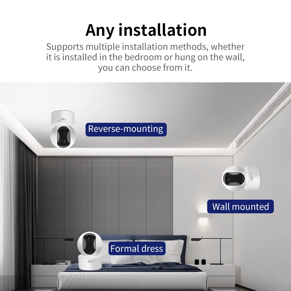 Imagem -03 - Neye-home Security Câmera Monitor de Bebê Babá Monitor Pet Visão Noturna 360 ° Áudio Bidirecional Intercom Câmera ip Wi-fi 8mp 4k