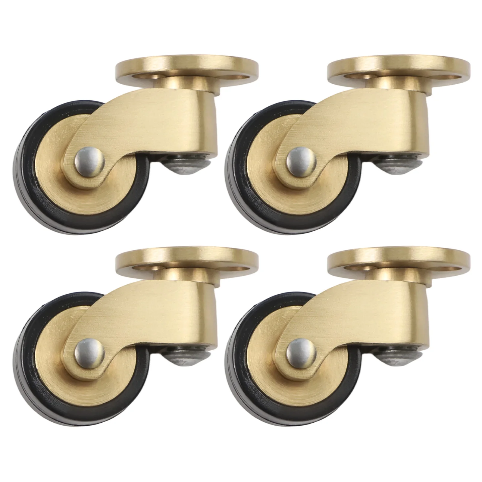 Brass Furniture Casters 4 Piece Set with Full Rotation and Quiet Bearing for Sofa Tables and Shelving Units Brass