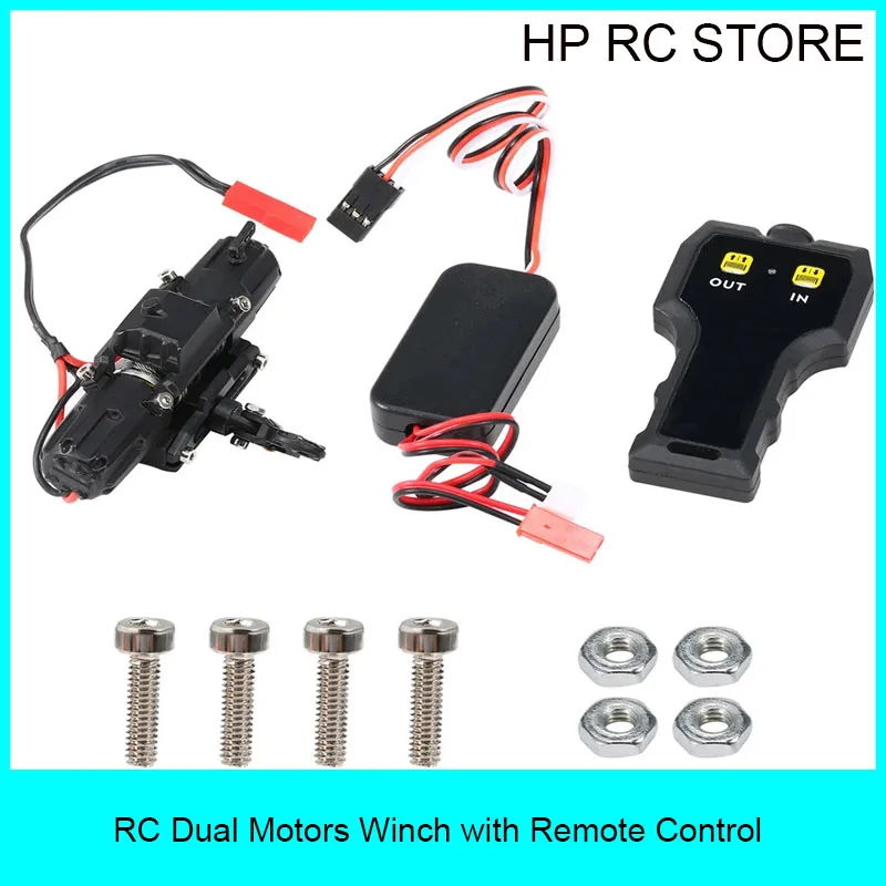 RC Dual Motors Automatic Winch Wireless Remote Controller System for 1:10 RC Crawler Car Axial SCX10 90046 Traxxas TRX4 TRX6