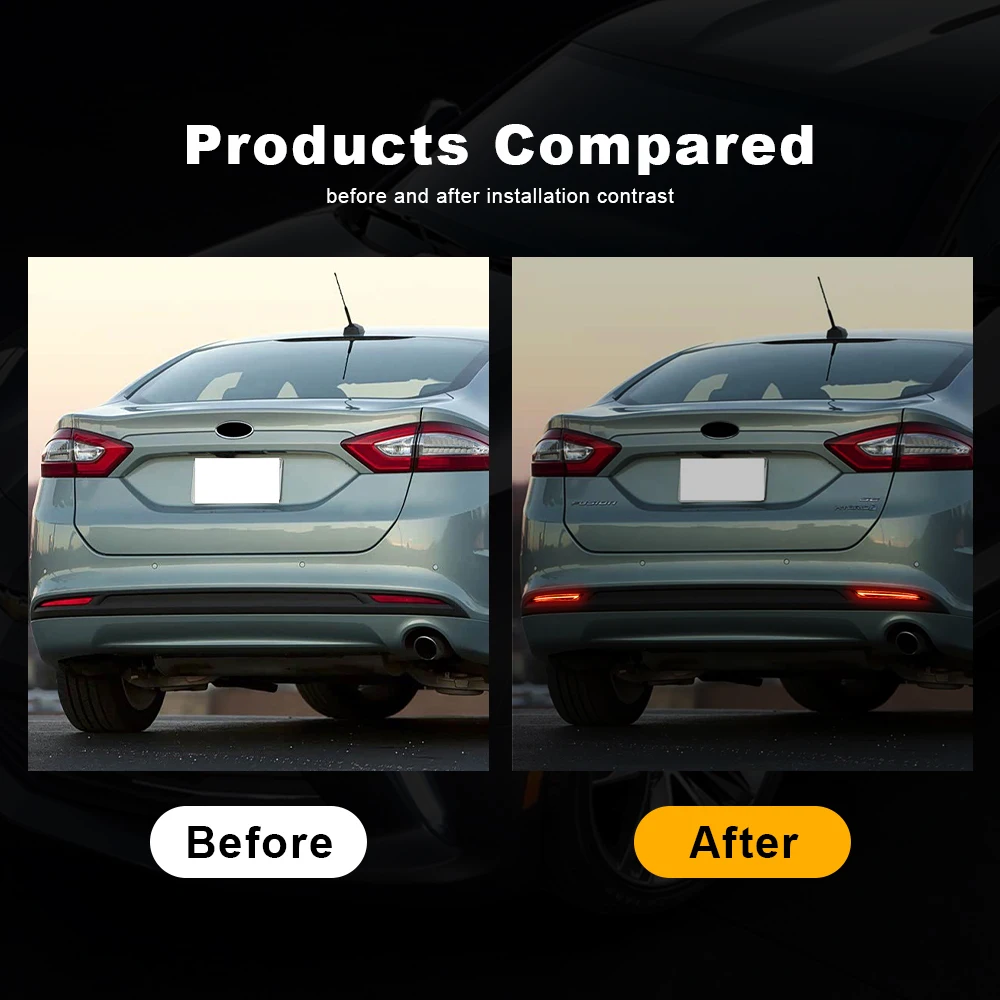 Car Rear Bumper Reflector Light Dynamic Turn Signal Lamp Tail Brake Light For Ford Mondeo Fusion 2013 2014 2015 2016 2017 2018