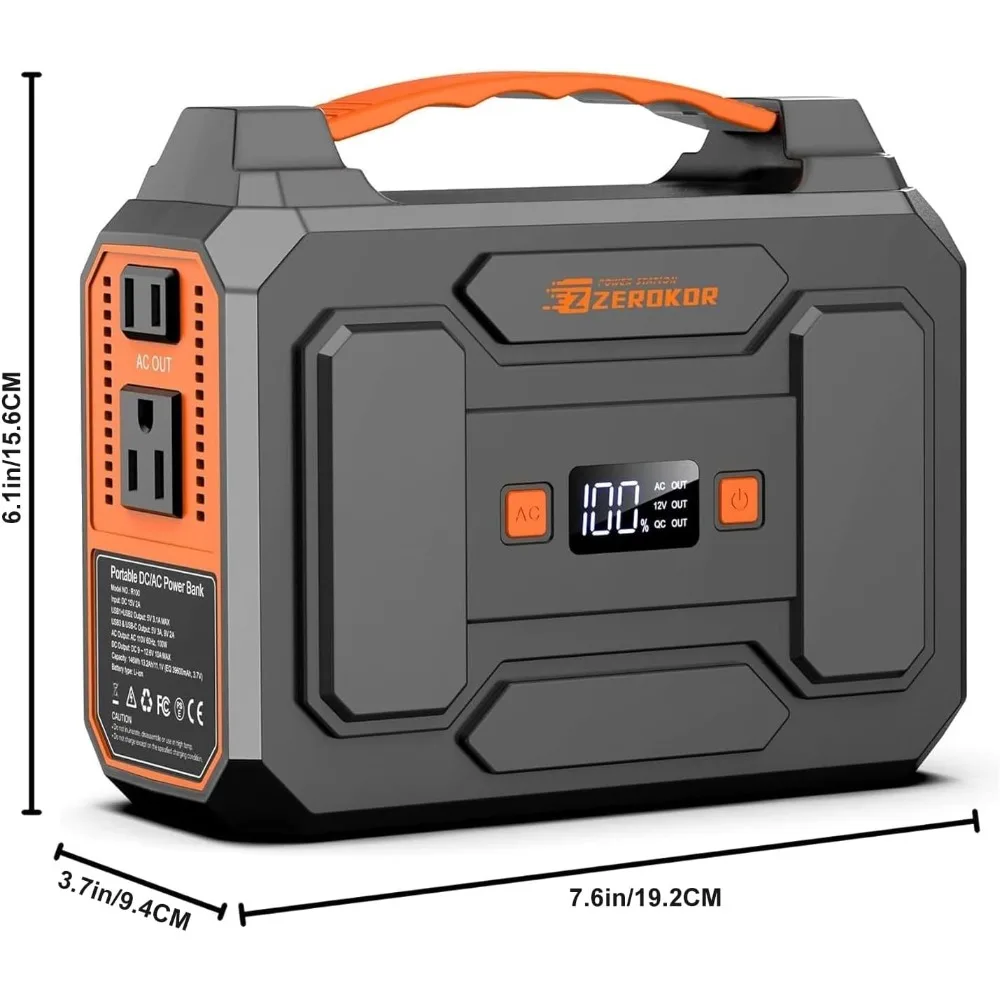 مولد طاقة شمسية محمول مع لوحة شمسية قابلة للطي بقدرة 40 وات ومخرج طاقة شمسية 100 وات للتخييم واحتياجات الطاقة الخارجية