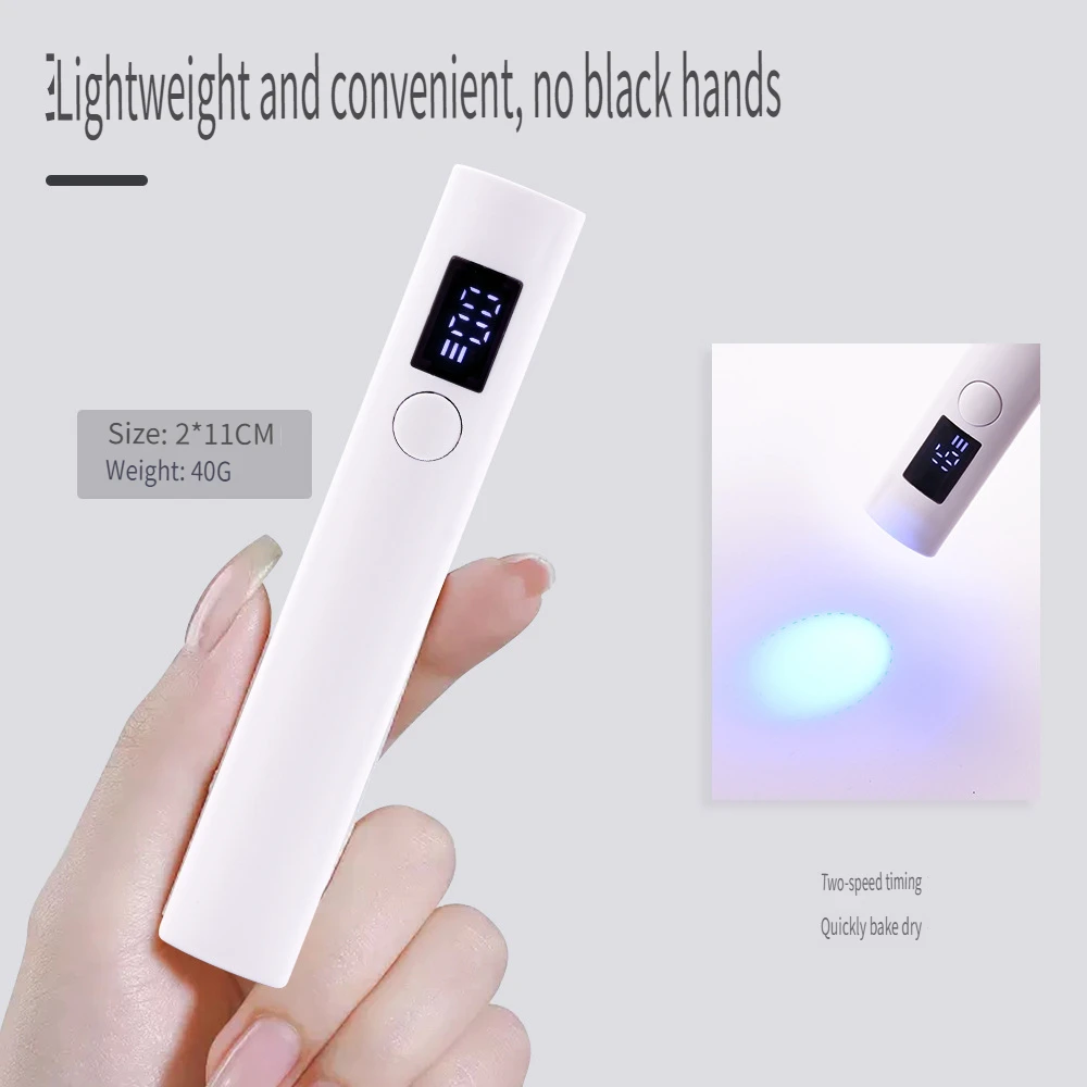 Portable Handheld Nail Drying Lamp with USB Charging Interface, LED Nail Polish Curing Lamp for Gel Nail Polish Drying
