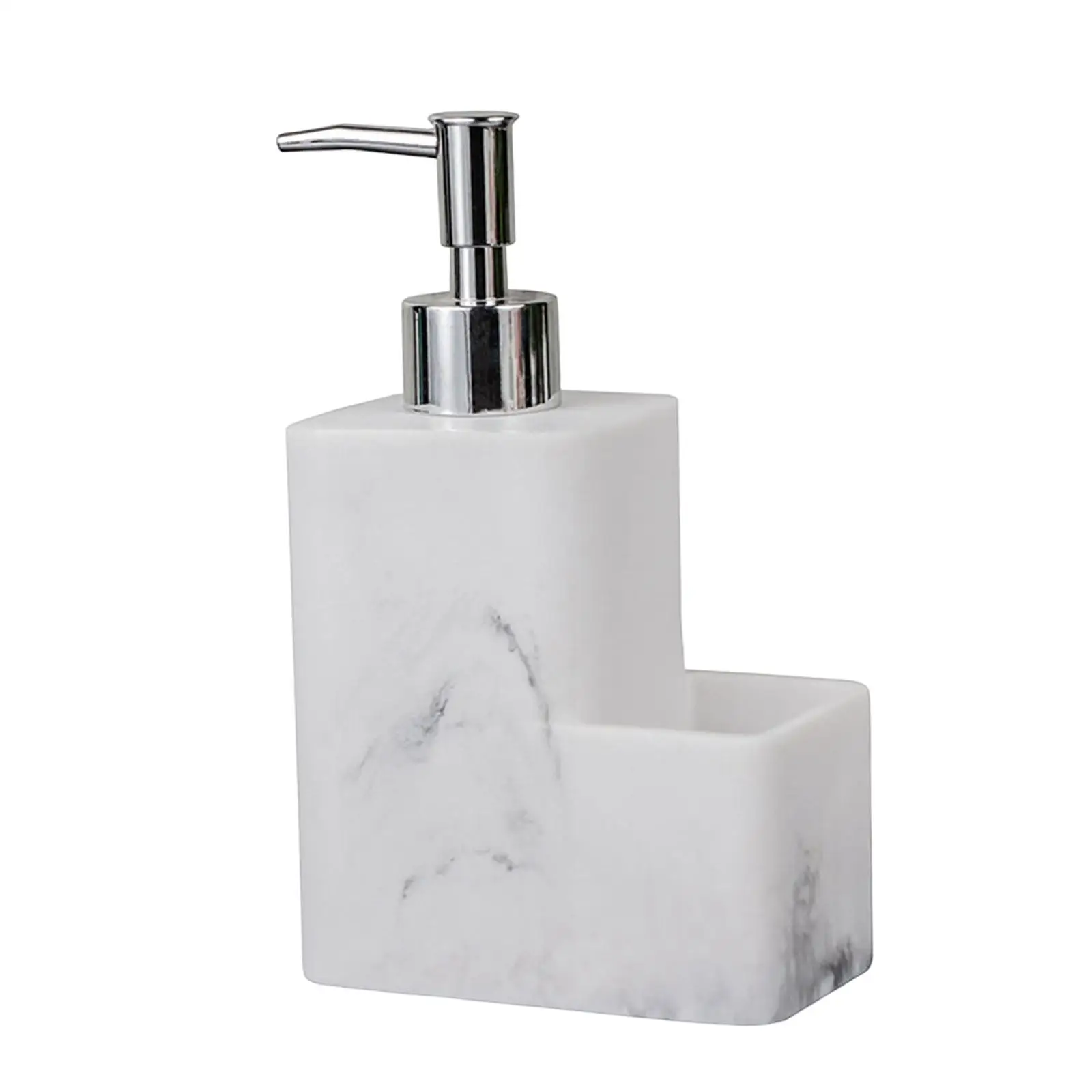 Refillable Soap Dispenser Bottle Organizer Holder Stores Scrubbers Marble Surface 15oz for Kitchen Countertop Bathroom