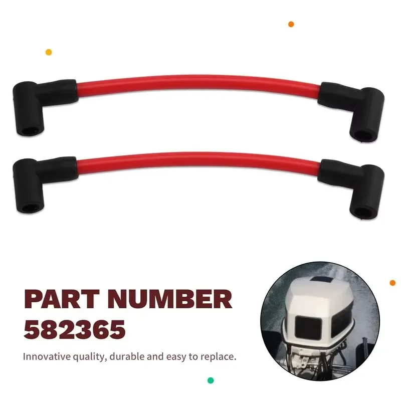 AEF2-582365 10.5MM Spark Plug Ignition Wire Set For Johnson Evinrude 80-140 Hp V4 Ignition Wire Spark Plug
