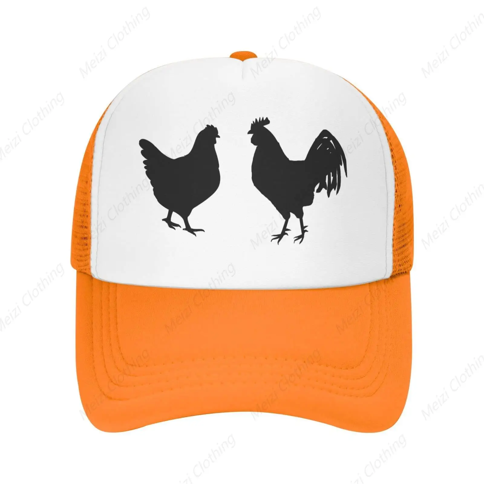 

Fun rooster pattern mesh breathable truck cap adjustable baseball cap outdoor sports dad hat