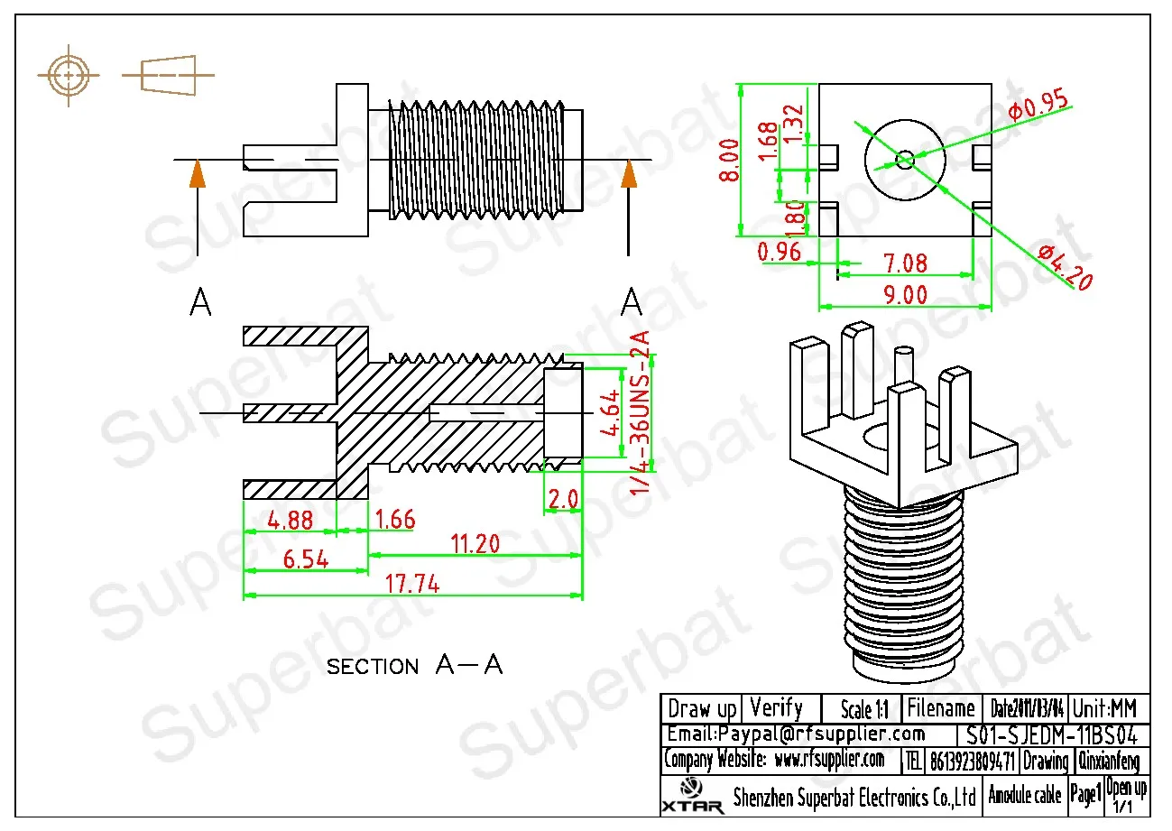 Superbat 10 stücke SMA End Launch Buchse Leiterplatte halterung breiter Flansch. 062 ''(1,57mm) HF-Koaxial stecker