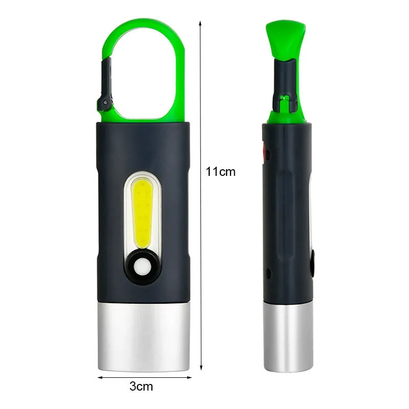 

Ultra Slim COB XPG2 LED Pocket Flashlight Camping Emergency Lantern Torch 300mA Type C Rechargeable Keychain Work Light 4Mode