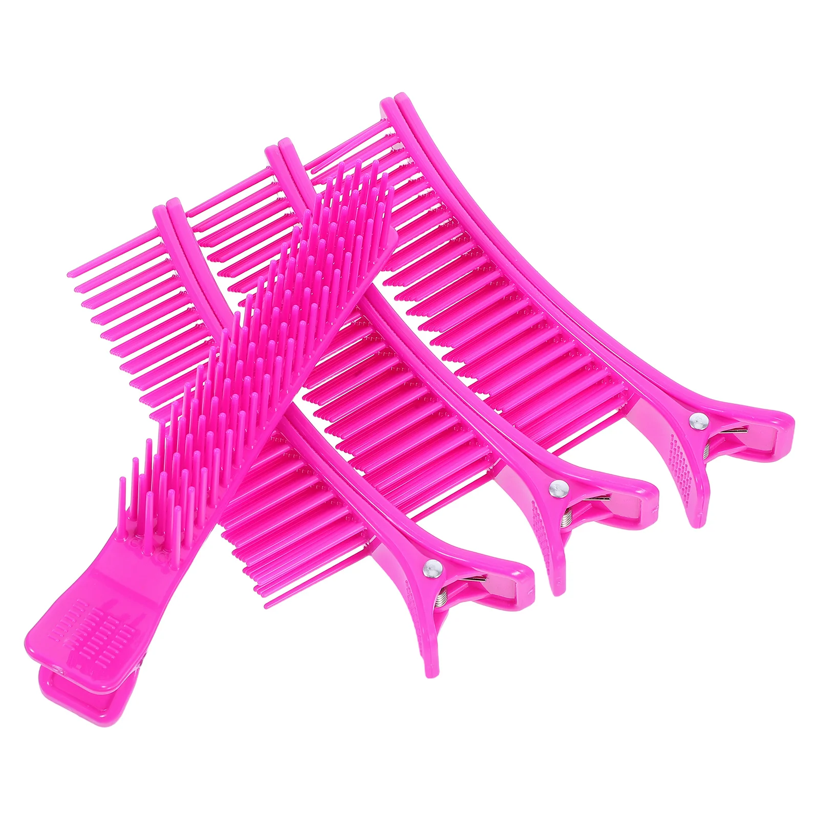 

4pcs Purple Hair Sectioning Clips for Dyeing Perming Non Slip Design Partition Flat Hairdresser Clips Salon Use