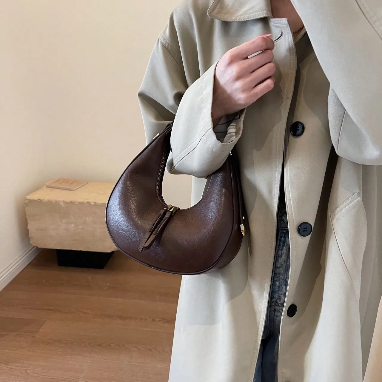 حقيبة كتف عصرية جديدة تحت الإبط حقيبة يد نسائية بسيطة #3