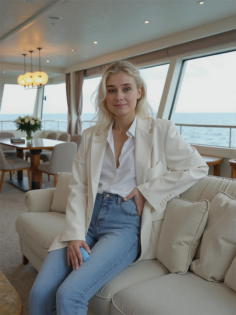 سترة نسائية بيضاء للخريف ملابس للسيدات إبداعية كتلة ألوان جرافيتي لونين منسوجة كاجوال مطرزة بدون قبعة #6