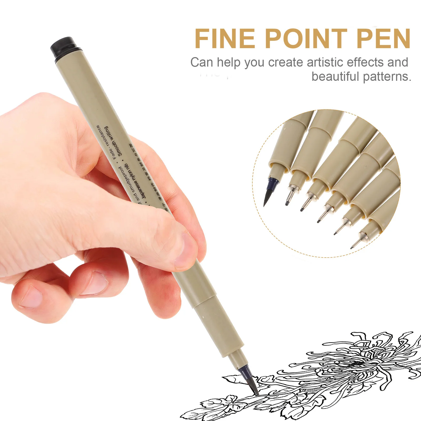 12 قطعة من أقلام الخطوط العريضة المقاومة للماء، أقلام رسم فنية رفيعة للرسم والرسم، قلم توضيحي للفنانين