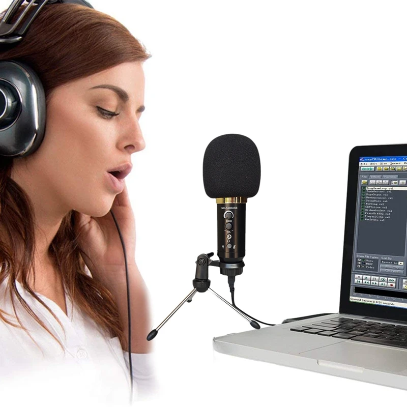 USB Microphone Condenser Microphone For Recording Voice Voice-Over Streaming Media Broadcast And Live Video