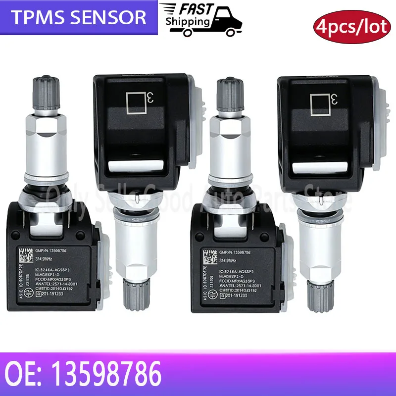 4 шт. 13598786 Датчик контроля давления в шинах TPMS для Cadillac ATS ATS-V ATS-L CTS CTS-V Chevrolet Camaro 2014-2020 315 МГц