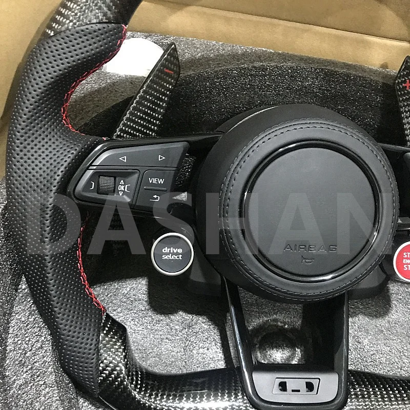 LED Car Steering Wheel For Audi A3 R8 RS A4 A5 A6 A7 S3 S4 S5 Q3 Q5 Q7 Q3L Q7L Q8L Carbon Fiber Steering Wheel Car Accessories