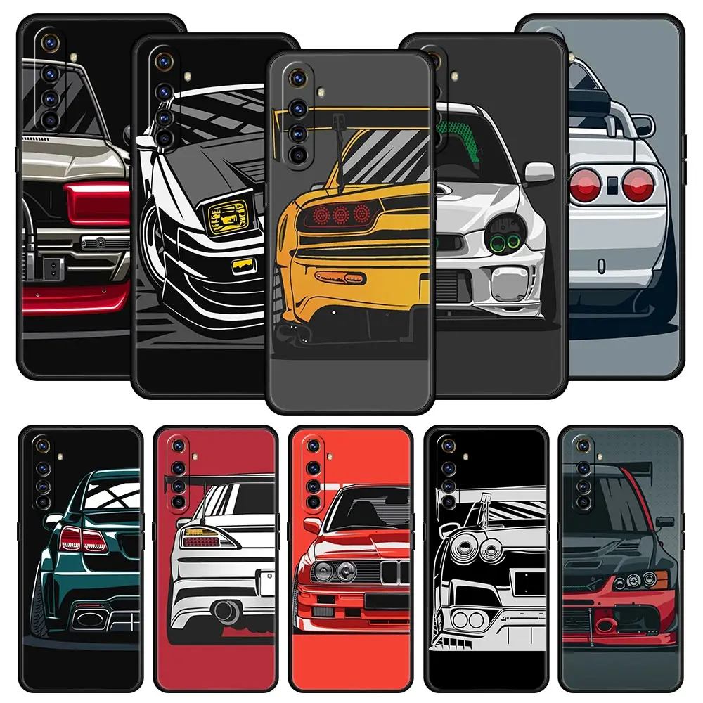 Japan JDM Sports Car For Realme GT Neo 2 3 3T Phone Case For Realme 10 9 8 5G 7 6 GT2 Pro Plus 9i 8i C21 C11 C25 C35 Soft Cover