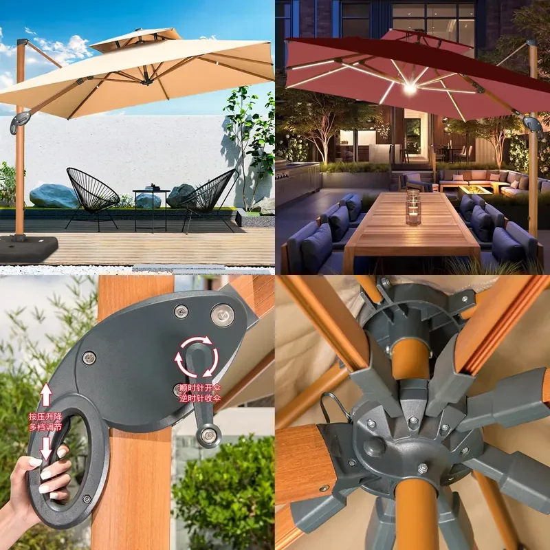 Large Hydraulic Roman Parasol Outdoor Garden Umbrella Commercial Patio Sun Shade for Villa Stall