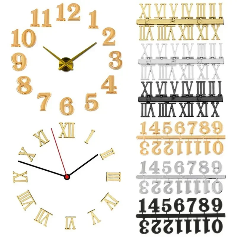 DIY Repair Tools Replacement Gadget Restore Clock Numerals Accessories Arabic Number Quartz Clock Parts Roman Numerals