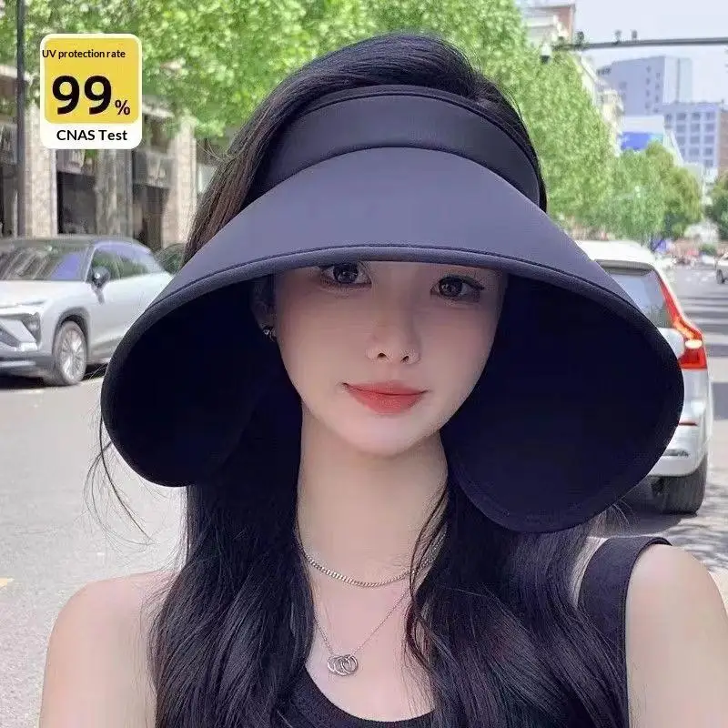 Women Wide Brim Summer Sun Hat Foldable UV Protective Hat for Beach Pool Holiday Travel Use