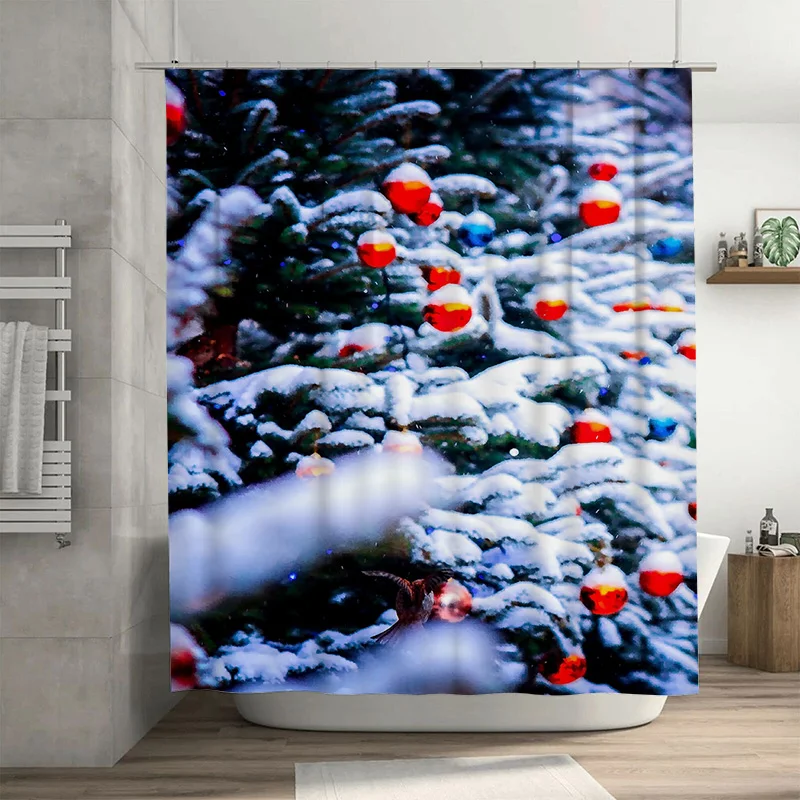

Очаровательный зимний лес Туну, занавеска для душа, природный пейзаж, фон, декоративный набор для ванной комнаты