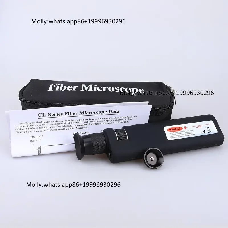 New FTTH Fiber Optic Inspection Microscope 400x LED Illumination Handheld Slip Rubber SC/LC/FC Connection Fiber