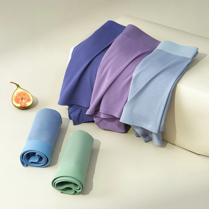 SUJIIN 3Pcs/Lot Seamless Boxers Men Summer Solid Underwear Man Breathable Moisture Wicking Shorts Panties Male Underpants XN003