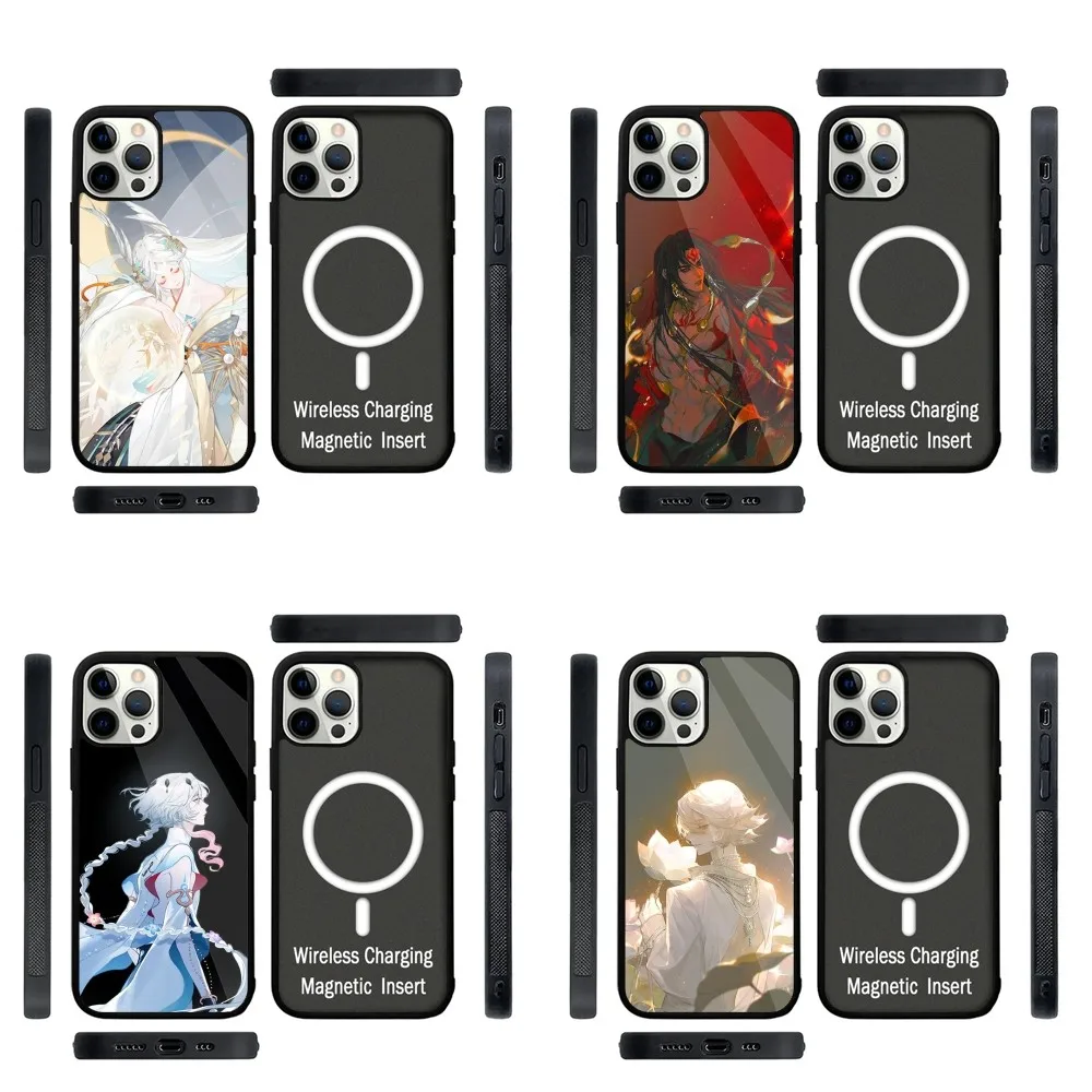 Game Onmyoji Phone Case Strong Magnetic For IPhone 15,14,13,Pro,Max,Plus,11,12,Mini For Magsafe Wireless Charging