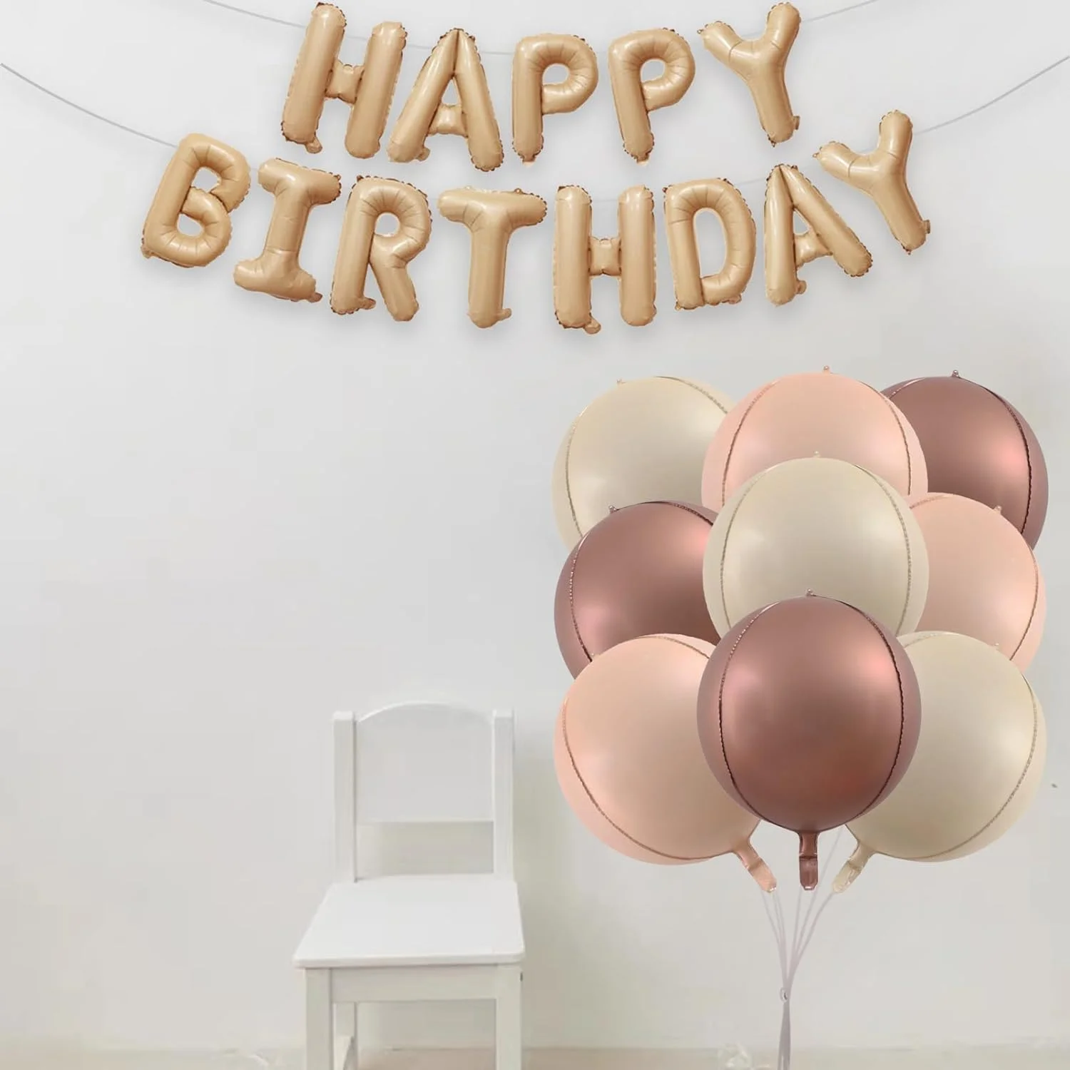 2/3/5 pièces 22 pouces 4D ballons ronds en aluminium crème Caramel ballon à hélium pour fête d'anniversaire décoration de mariage fournitures de réception-cadeau pour bébé