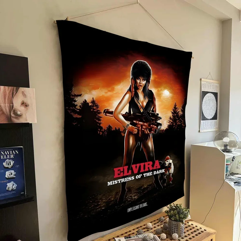 Film E-Elvira M-Mistress D-Dark Tapestry Art Printing Art Science Fiction Room Home Decor Wall Art Decor
