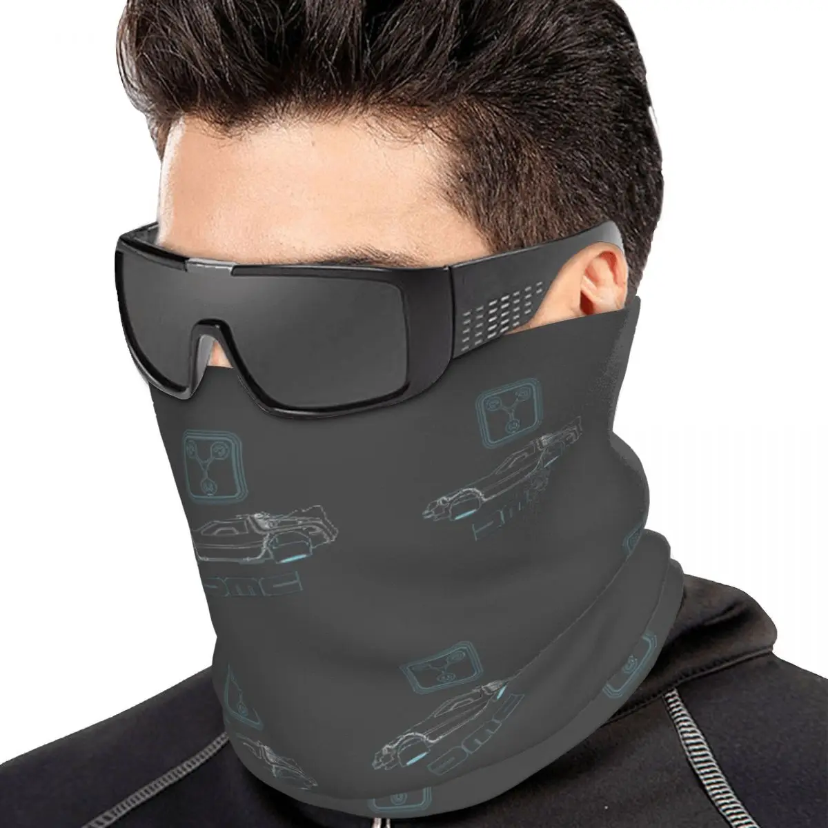Delorean And Flux Capacitor - Back To The Future Bandana Neck Gaiter Printed Mask Scarf Warm Face Mask Unisex Adult Windproof