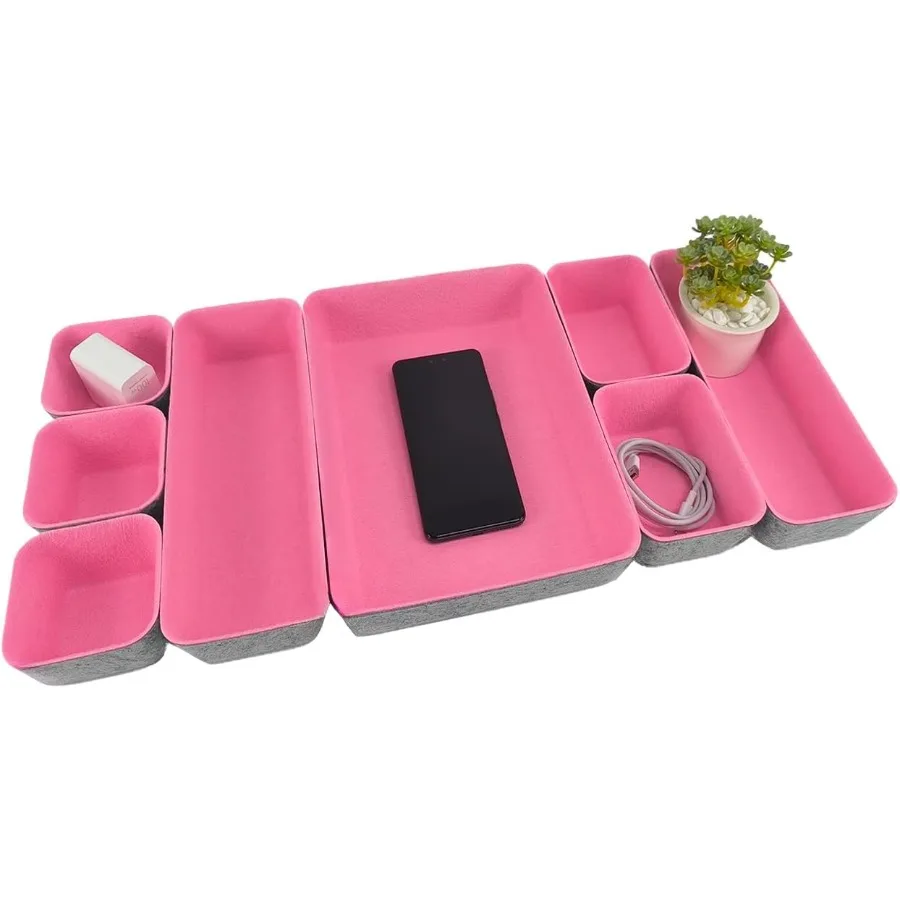 

Felt Drawer Organizer Tray 8 Pack Drawer organize bins divide storage trays ow Desk Drawer Organizer for Office Gadgets and Jew