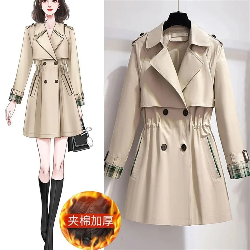 Imagem -04 - Curto Trench Coat Feminino Pequena Primavera e Outono Roupas 2023 Novo Design Popular Sentido Temperamento Desgaste com Comprimento Médio Cabolsa