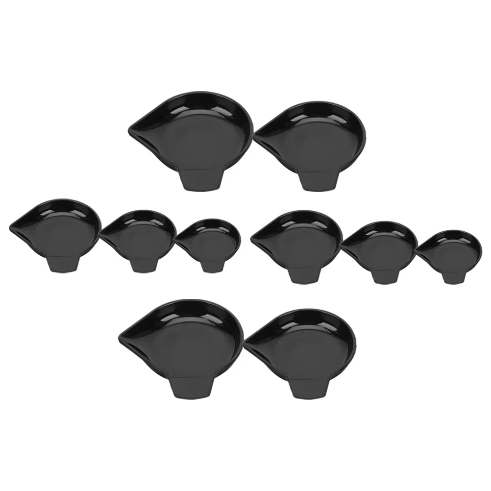 

10 Pcs Digital Scale Electronic Weighing Disc Kitchen Boats Plastic Gem Dish Black