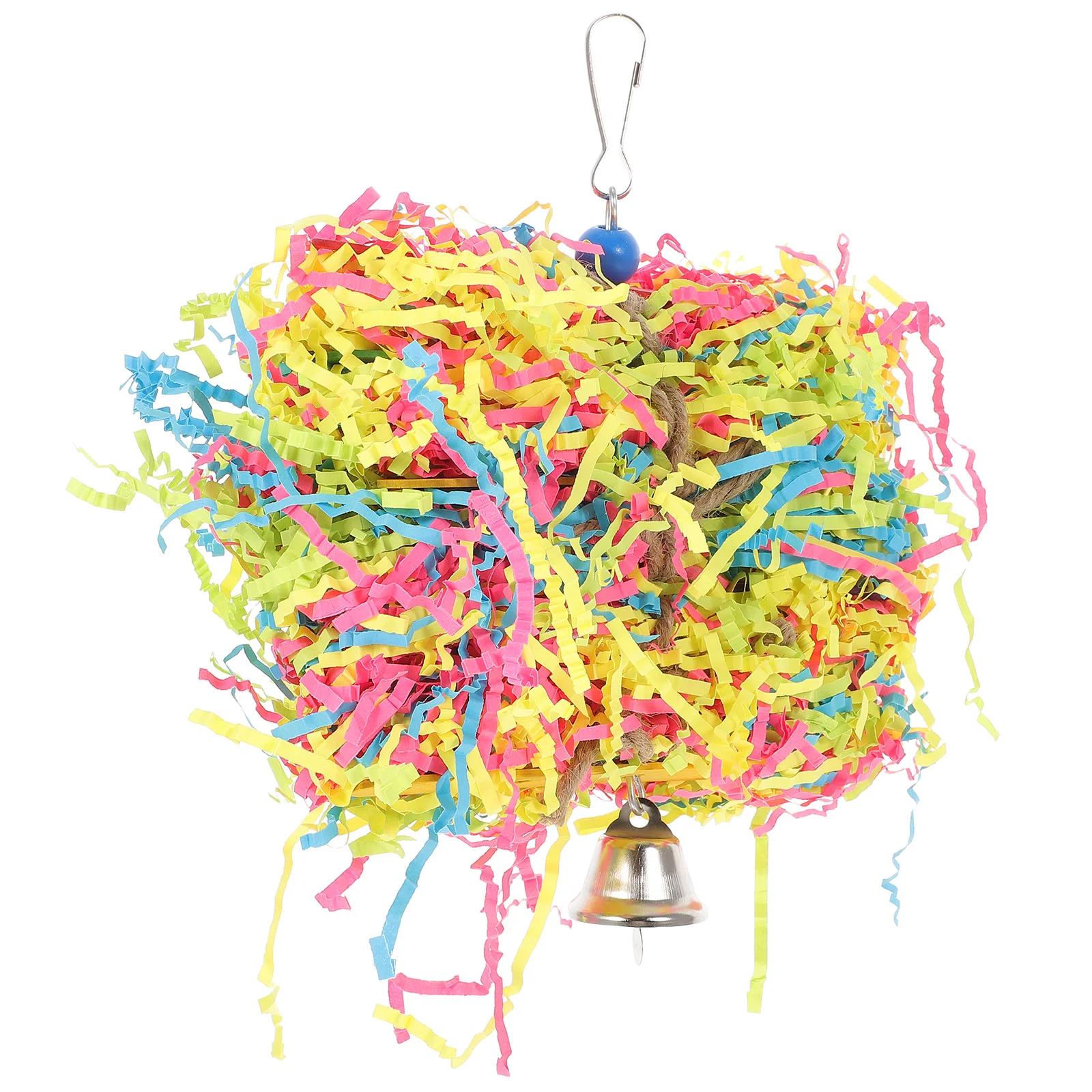 Parrot Chewing Toy Parakeet Paper Budgie Cage Accessories Cockatiel Interesting Hanging Pet Plaything Grass Ball