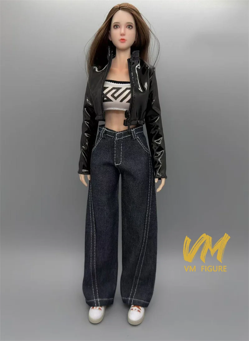 1/6 skala Cowboy Breite Bein Hosen Kleidung Dunkelblau Zubehör Modell Fit 12'' Weibliche Soldat Action Figur Körper Puppen spielzeug