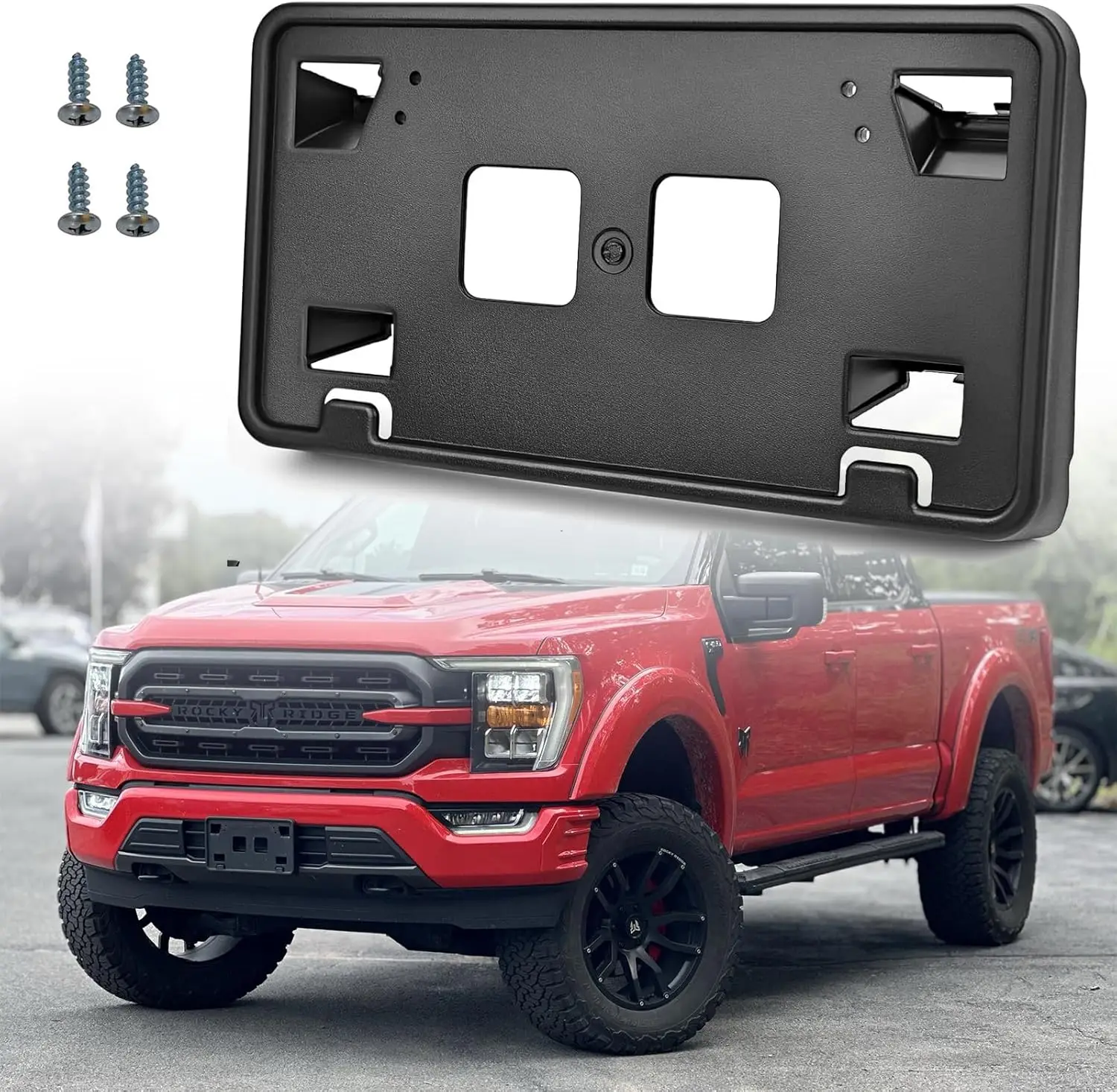 

Front License Plate Frame for 2021 2022 2023 Ford F150 3.3L 5.0L NO Drill Front Bumper License Plate Holder Mounting Bracket