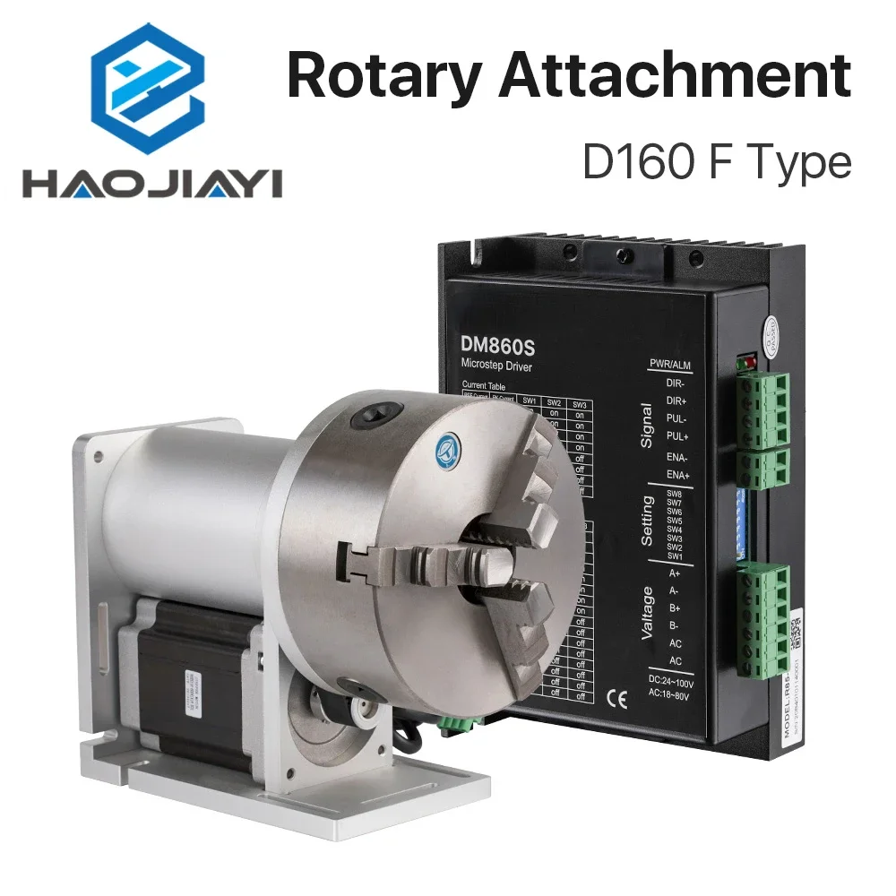 

Diameter 160mm Rotary Device with Three Chuck Rotary Attachment + Nema 34 Driver for Fiber Marking Machine Extra Axis