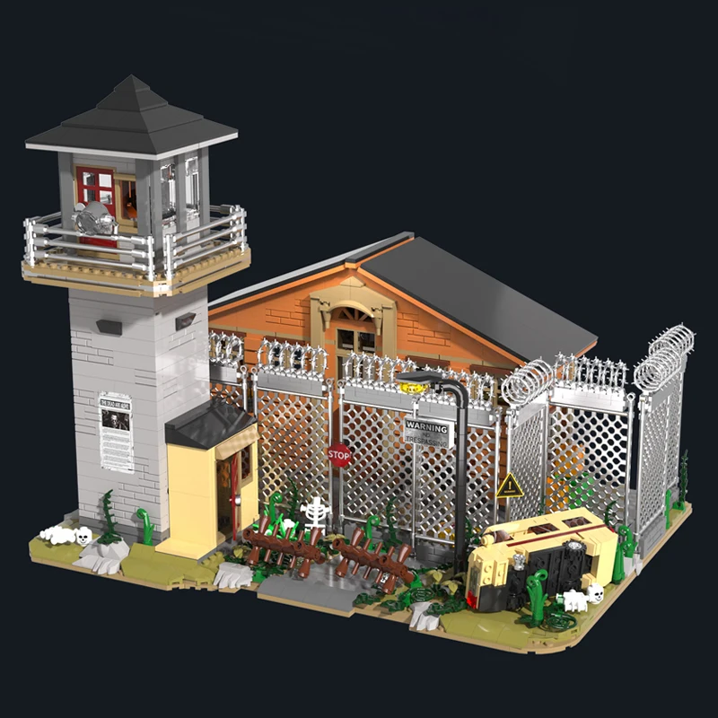 ในสต็อก MOC Idea Prison Building Blocks ก่อสร้าง City House อิฐประกอบ DIY ของเล่นเด็กคริสต์มาสชุดของขวัญ