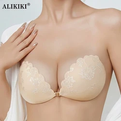 Sexy Lace Invisible Push Up Bra Silicone Sticky Self Adhesive Underwear Invisible Nipple Cover Pad Sexy Strapless Breast Petals