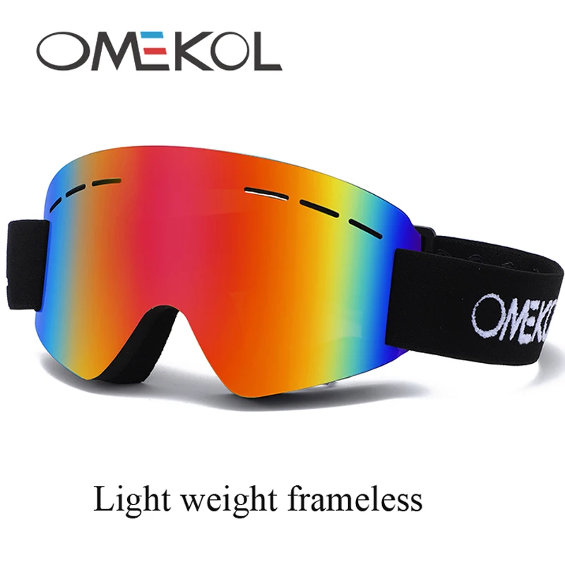 نظارات تزلج OMEKOL بدون إطار خفيفة الوزن ومضادة للضباب، قناع على الجليد على الجليد #3