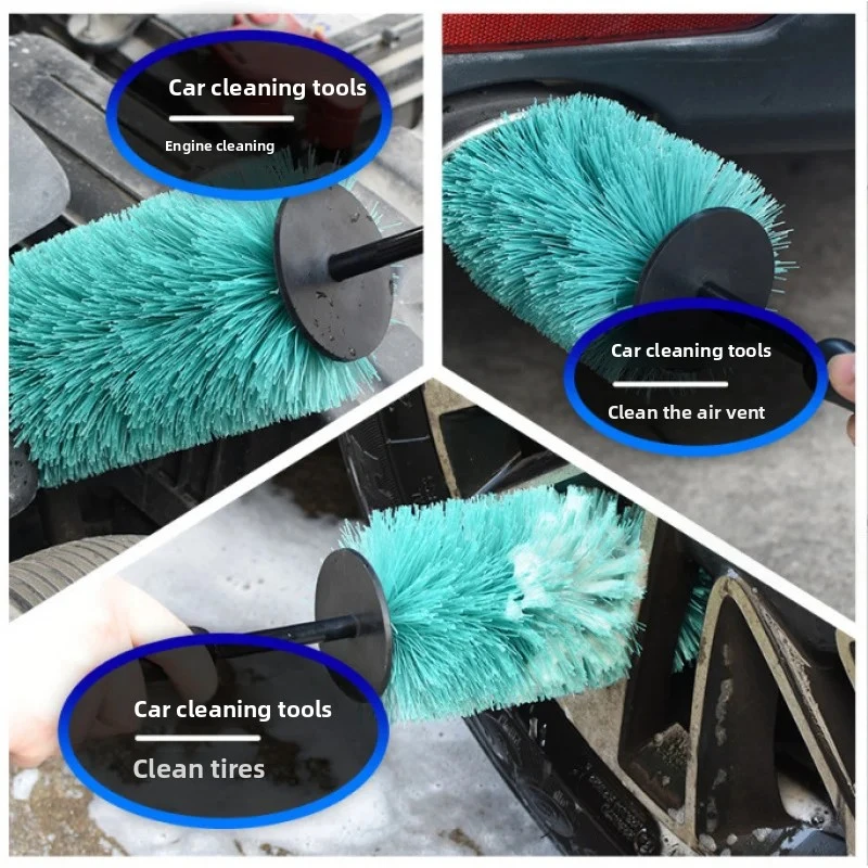 Wheel Brush Tire Cleaning Brush Car Wash Large Steel Extended Flexible Car Beauty Maintenance Long Handle