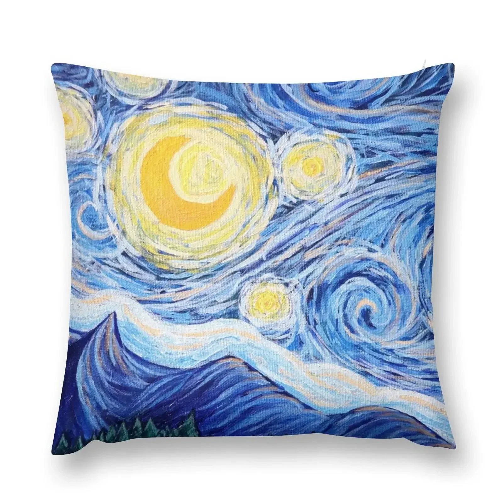 Windy Night by the Cliffside Throw Pillow Embroidered Cushion Cover luxury decor Decorative Sofa Cushion pillow